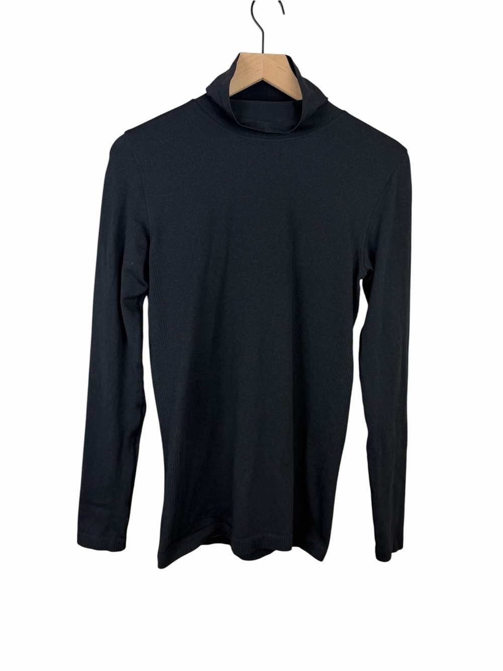 Lululemon Classic Black Ribbed Turtleneck Long Sleeve Top